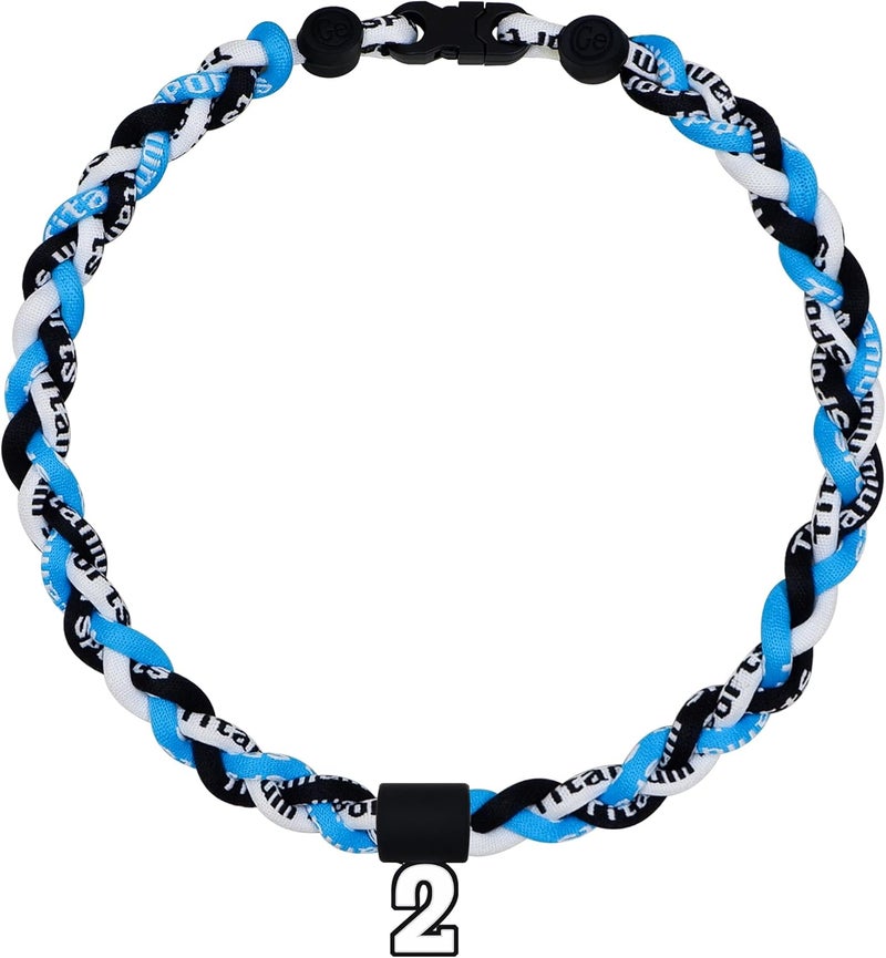 SUPBOMM Baseball Rope Necklaces, League Team Colors Braided Necklace with Number Pendant, Baseball Team Gifts - Image 1